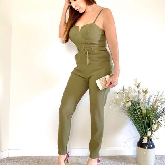 Material Girl Army Green jumpsuit - Picture 3 of 5